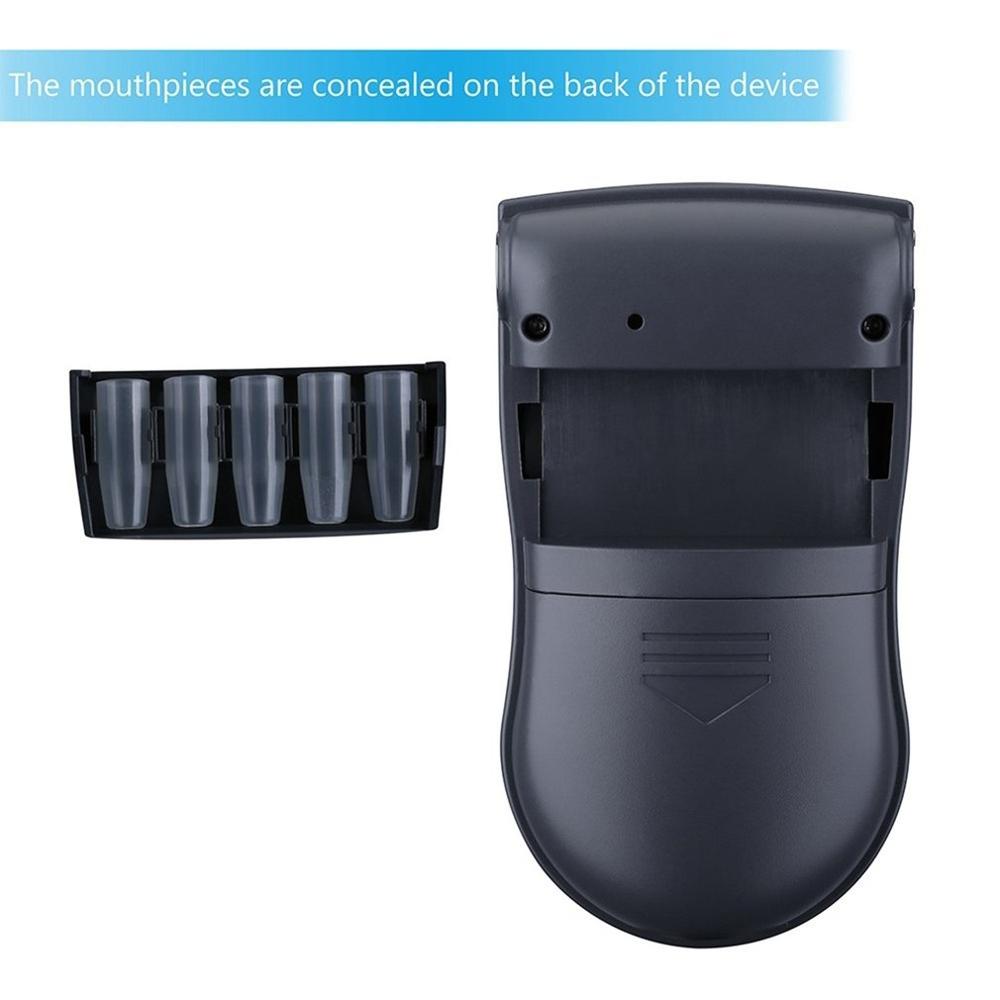 Portable Police Analyzer Detector Practical Digital LCD Alcohol Sensor Breath Tester with 5 Disposable Mouth Pieces