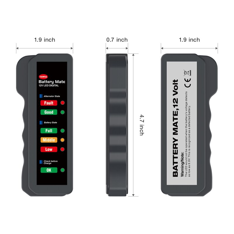 Mini 12V Car Battery Tester Digital Alternator Tester 6 LED Lights Display Car Diagnostic Tool Auto Battery Tester For Car