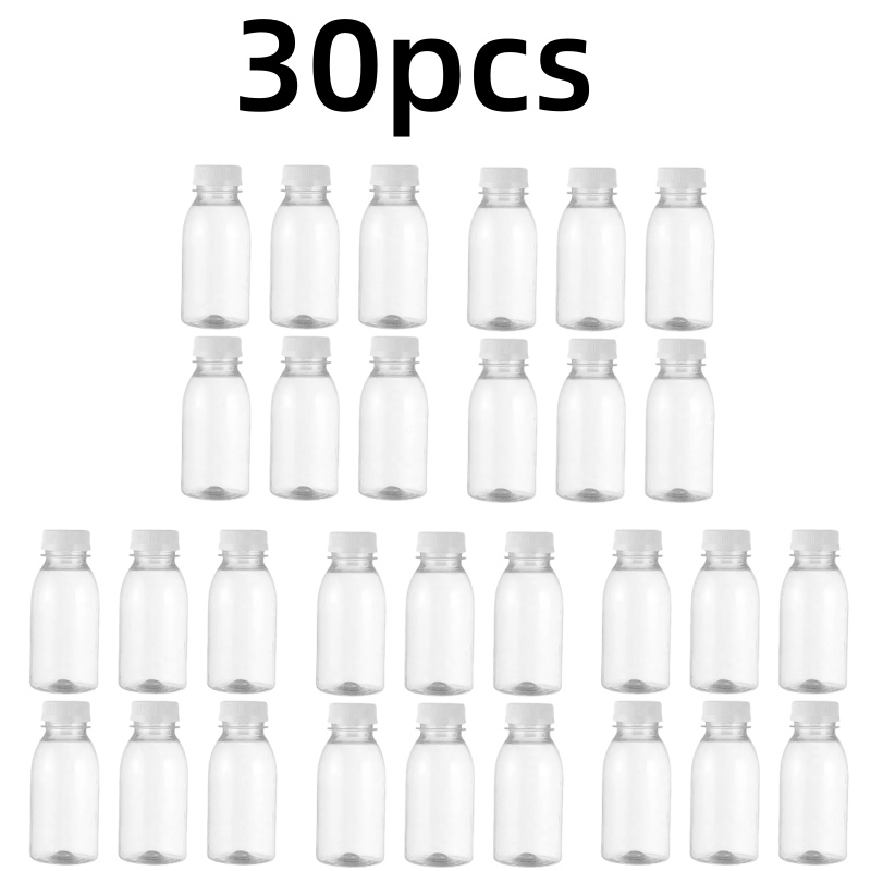 6pcs Small Plastic Bottle 100ml Milk Bottles Small Juice Bottles Leakproof Milk Bottles Portable Beverage Bottles Plastic Water: Yellow