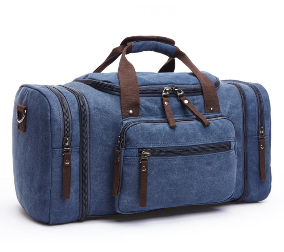 Chaude sac de voyage en plein air Portable toile sac de messager grande capacité sac à bandoulière décontracté: Bleu
