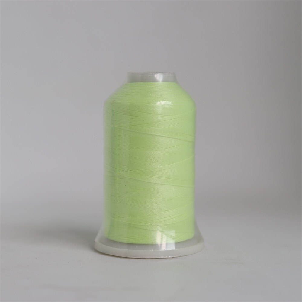 Fil à coudre lumineux 1000m par bobine | Fileter dans la peau du Polyester, broderie, 150D/2 lumineux, 8 couleurs pour votre choix: Green Yellow