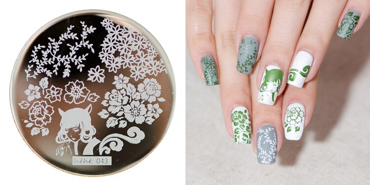 1 PCS Lotus/Lion/Animal Nail Art Stamping Plates Stamp Templates Easy Pick Up Image Transfer Gel Polish Manicure DIY: 43