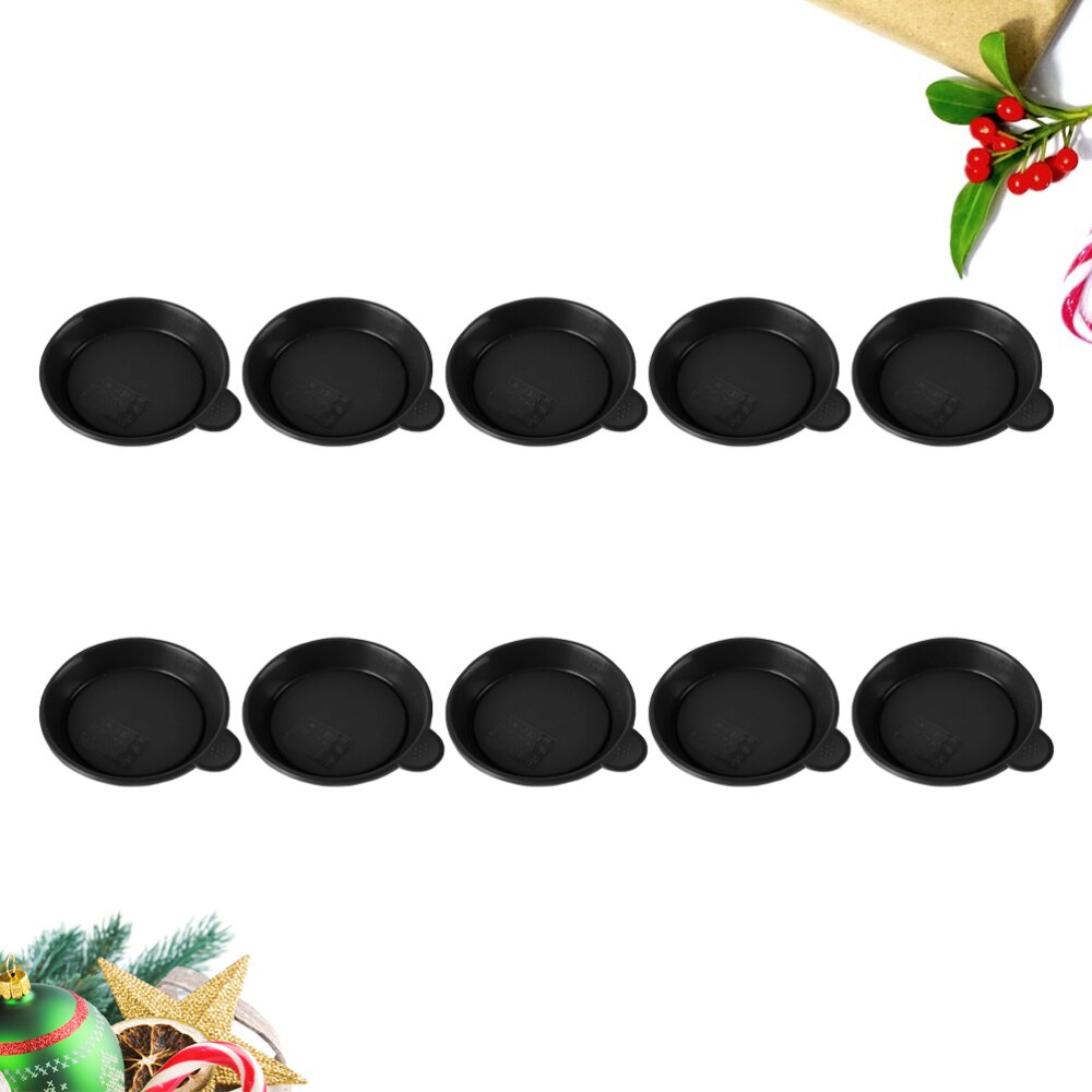 10 stuks bloempot lekbak plantenbak schotel voor plantenbak tuin balkon  - 6.8cm diameter (zwart): Zwart
