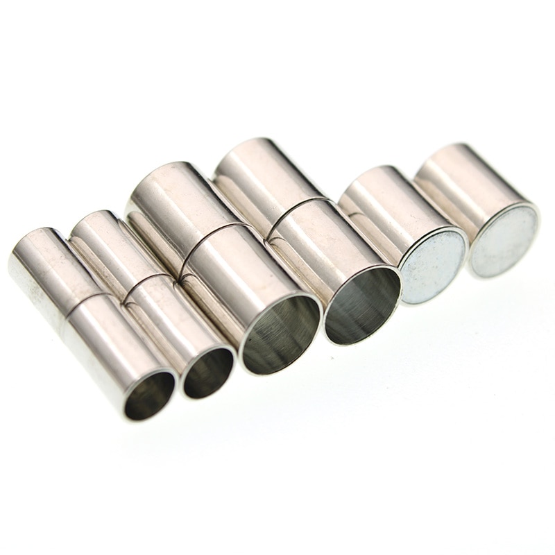 10 Stuks Sterke Magnetische Sluitingen Past 3 4 5 6 7 8 Mm Ronde Lederen Koord Armbanden Kettingen Connectors End caps Sieraden Maken