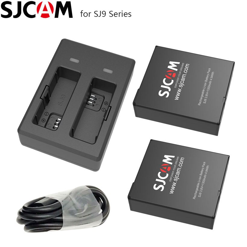 Originele SJCAM SJ9 Batterij 1300mAh Li-Ion Extra Reservebatterij voor SJ9 Strike Action Camera Dual Slot Lader voor SJCAM SJ9