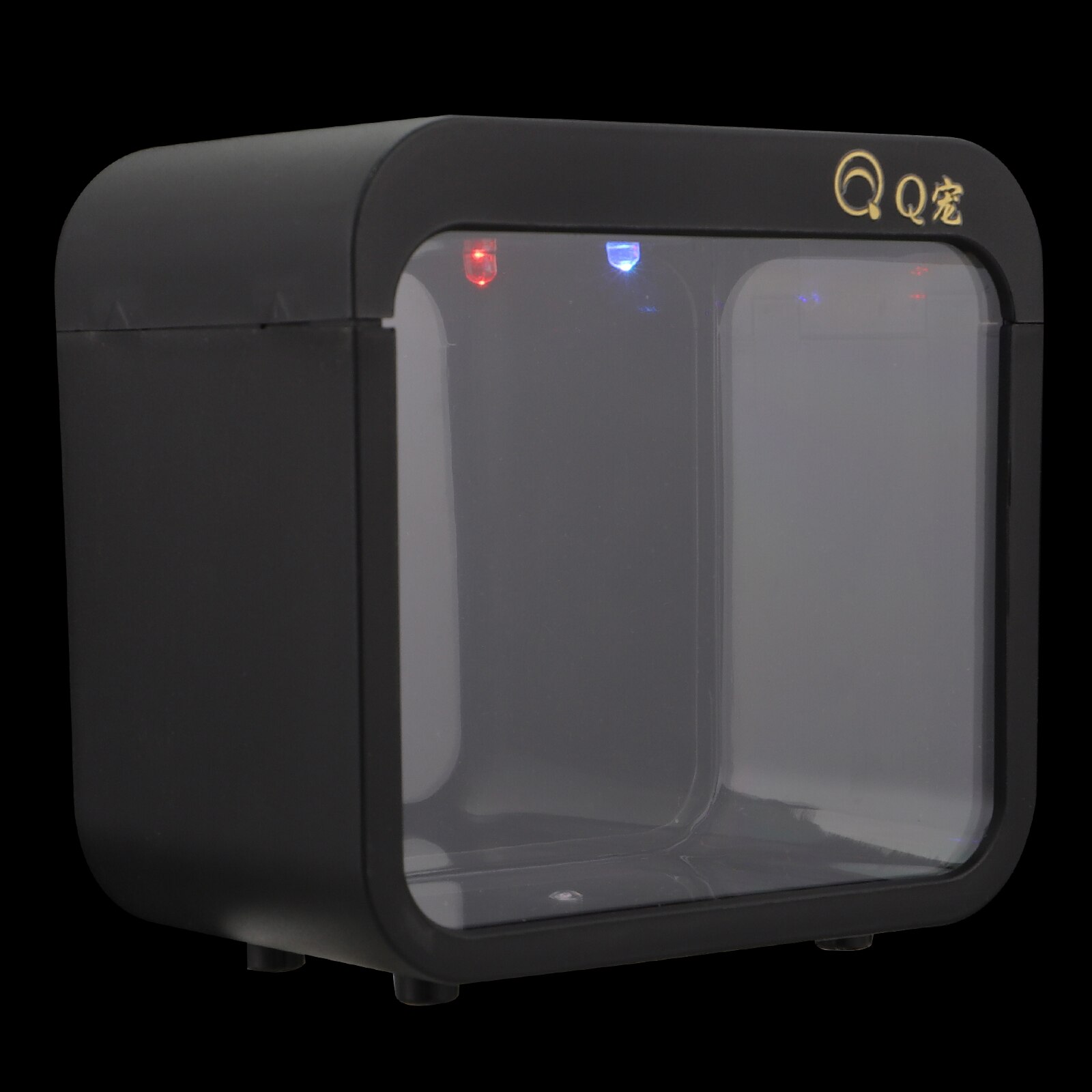 Mini Landscaping Aquarium Clear Fish Tank Fish Breeding Isolation Box Fish Battle Box with Light: Black