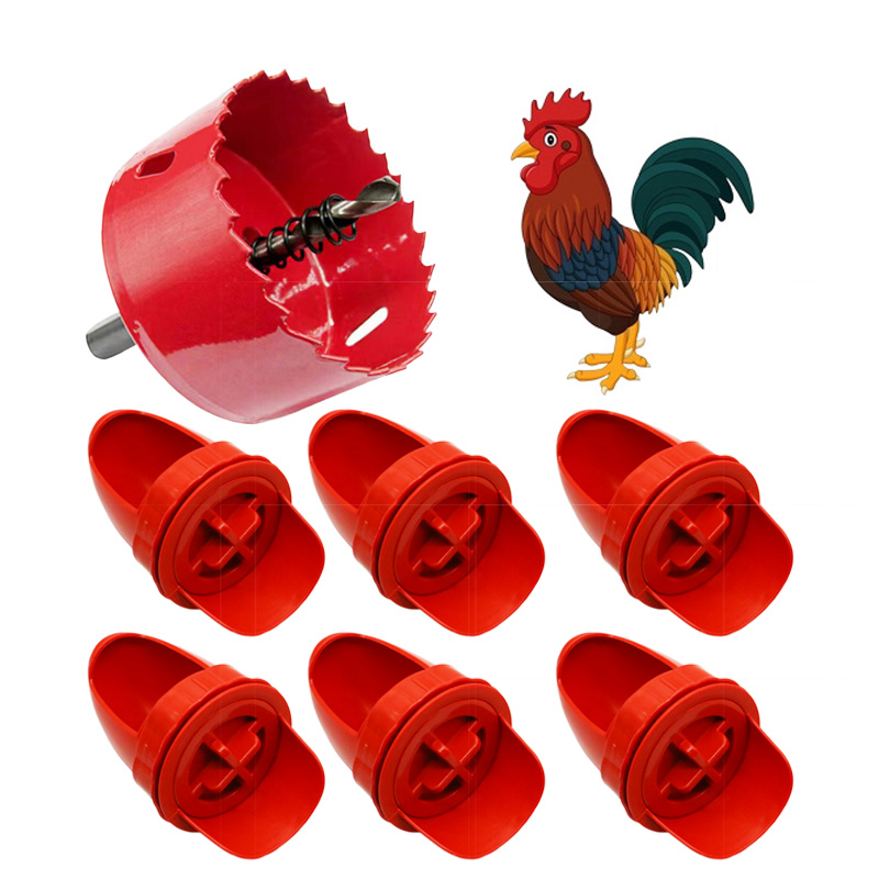 Comedero para pollos, alimentador para aves de corral, puerto artesanal, Kit de alimentación por gravedad, a prueba de lluvia, sin residuos, comederos para cubos, barriles, contenedores, trozos: Verde