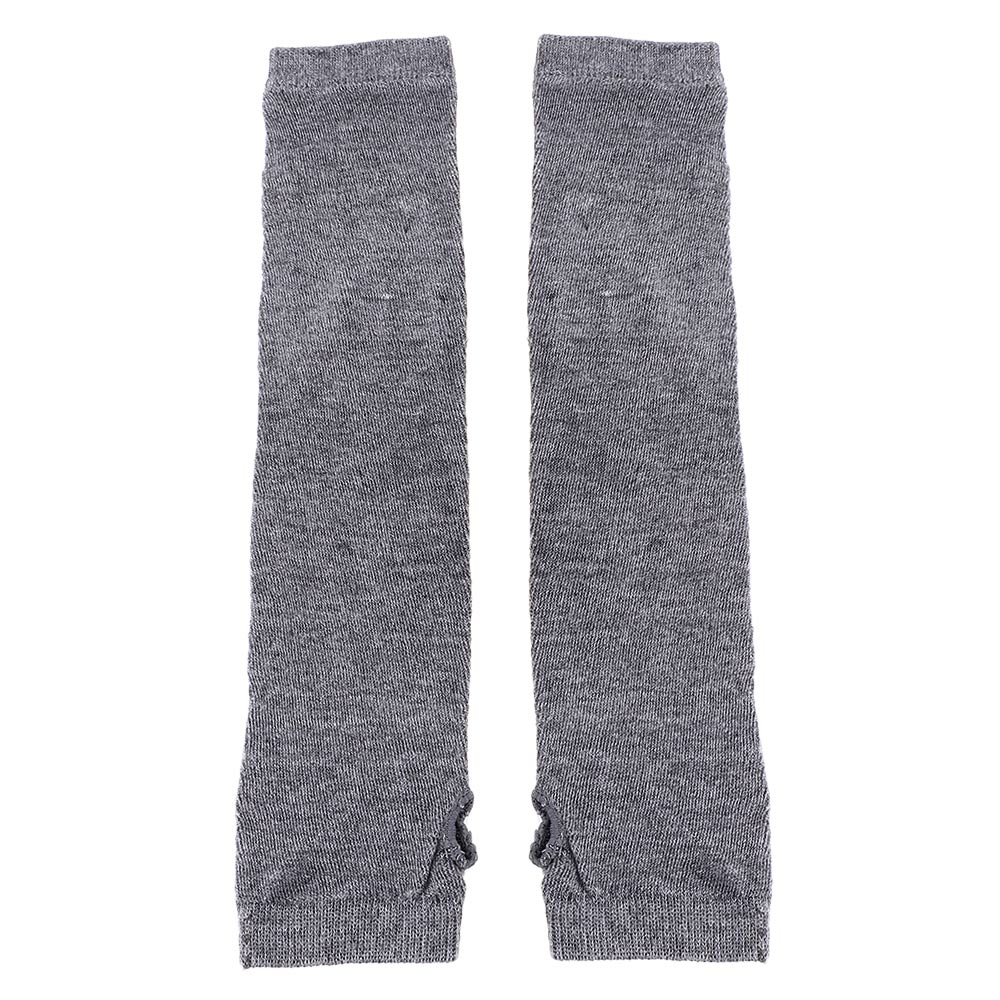 Mitaines tricotées sans doigts, 1 paire, mitaines longues, automne hiver, gants plus chauds, extensibles, unisexe, Crochet, demi-doigt: Dark gray