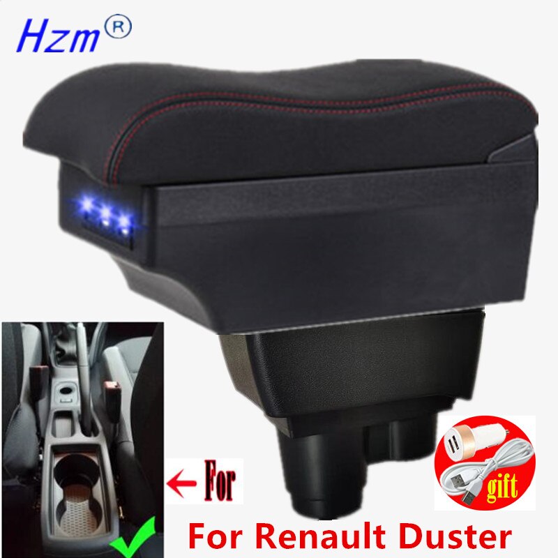 For Renault Dacia Duster 2 3 Ⅱ Ⅲ Armrest Box Auto Central Console Storage Car Accessories with USB Charging