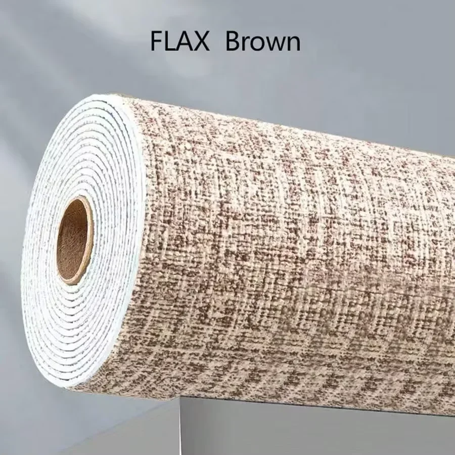 Adhesivo de pared de lino autoadhesivo, papel tapiz, Panel de revestimiento de paredes impermeable para sala de estar, baño, dormitorio, decoración Interior: Blanco cremoso / 16.5㎡
