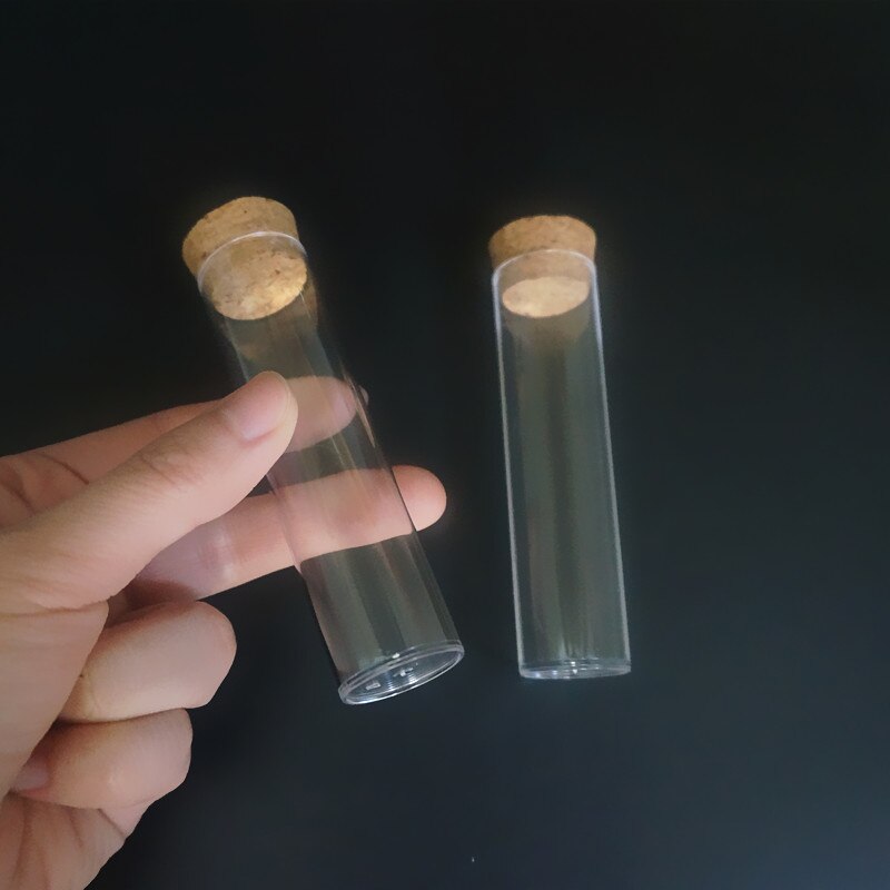 50 Stks/pak 25X95Mm Vlakke Bodem Thee Plastic Reageerbuis Drosophila Flacons Cultuur Buis Met Kurk