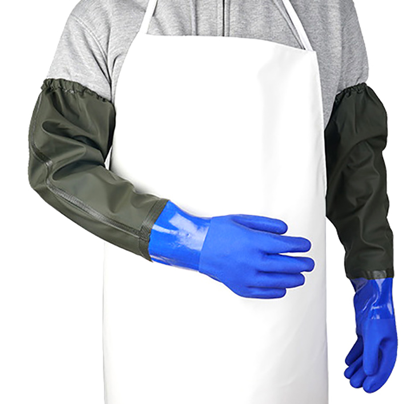 Gants longs en caoutchouc réutilisables imperméables, gants de vidange de livres, gants de degré chimique, PVC, RapDuty, 1 paire