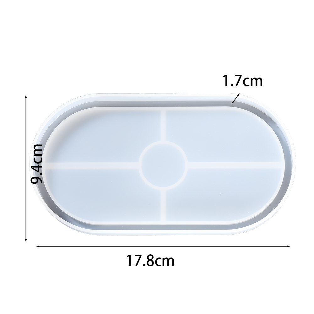 Bandeja ovalada de silicona, posavasos hexagonal, Molde de resina Epoxy para joyería DIY, soporte de almacenamiento, manualidades, decoración del hogar, 1 Uds.: Verde