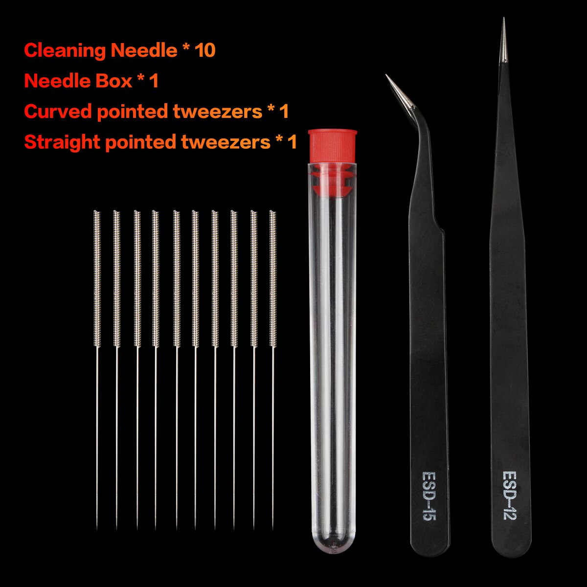 3DSWAY 10pcs/lot 3D Printer Parts Bendable Nozzle Cleaner Hotend Cleaning Needle Drill Bit Brush Tweezers Tool Kit for Ender 3: 0.4mm 10pcs / Kit B