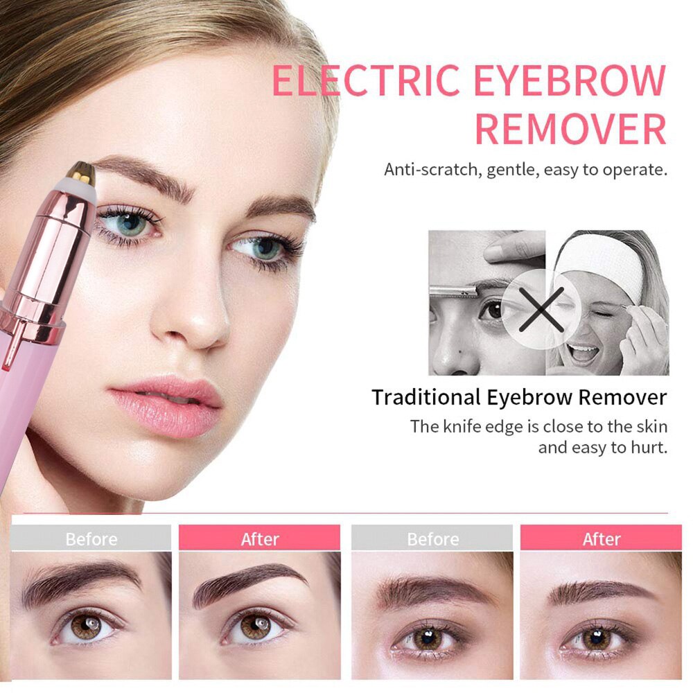 Electric Eyebrow Trimmer Makeup Painless Eye Brow Epilator Mini Shaver Razors Portable Facial Hair Remover Women depilator