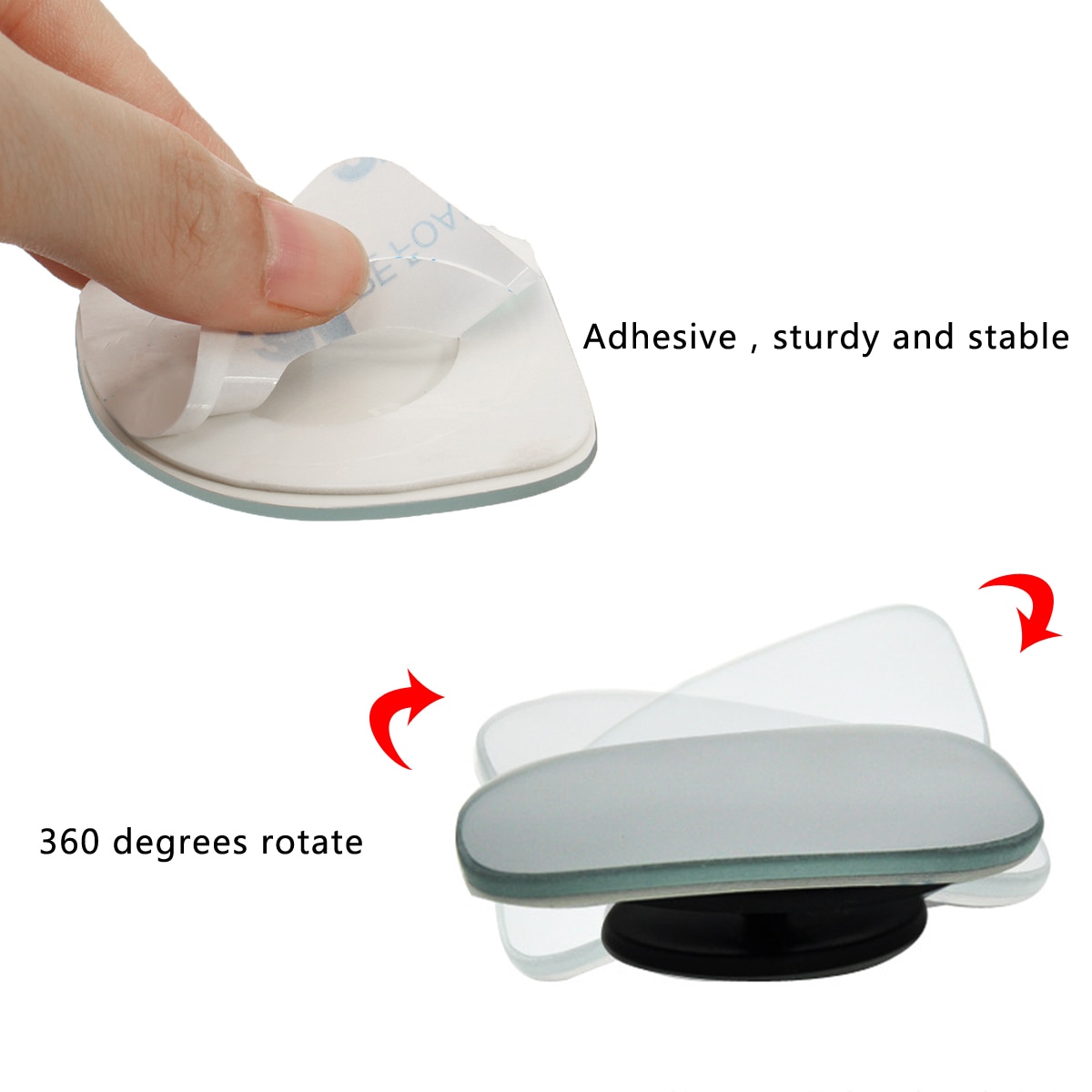 Audew, 2 uds., espejo de punto ciego para coche, ajustable, 360 grados, sin marco, visión trasera, gran angular, convexo redondo para aparcar, espejo retrovisor