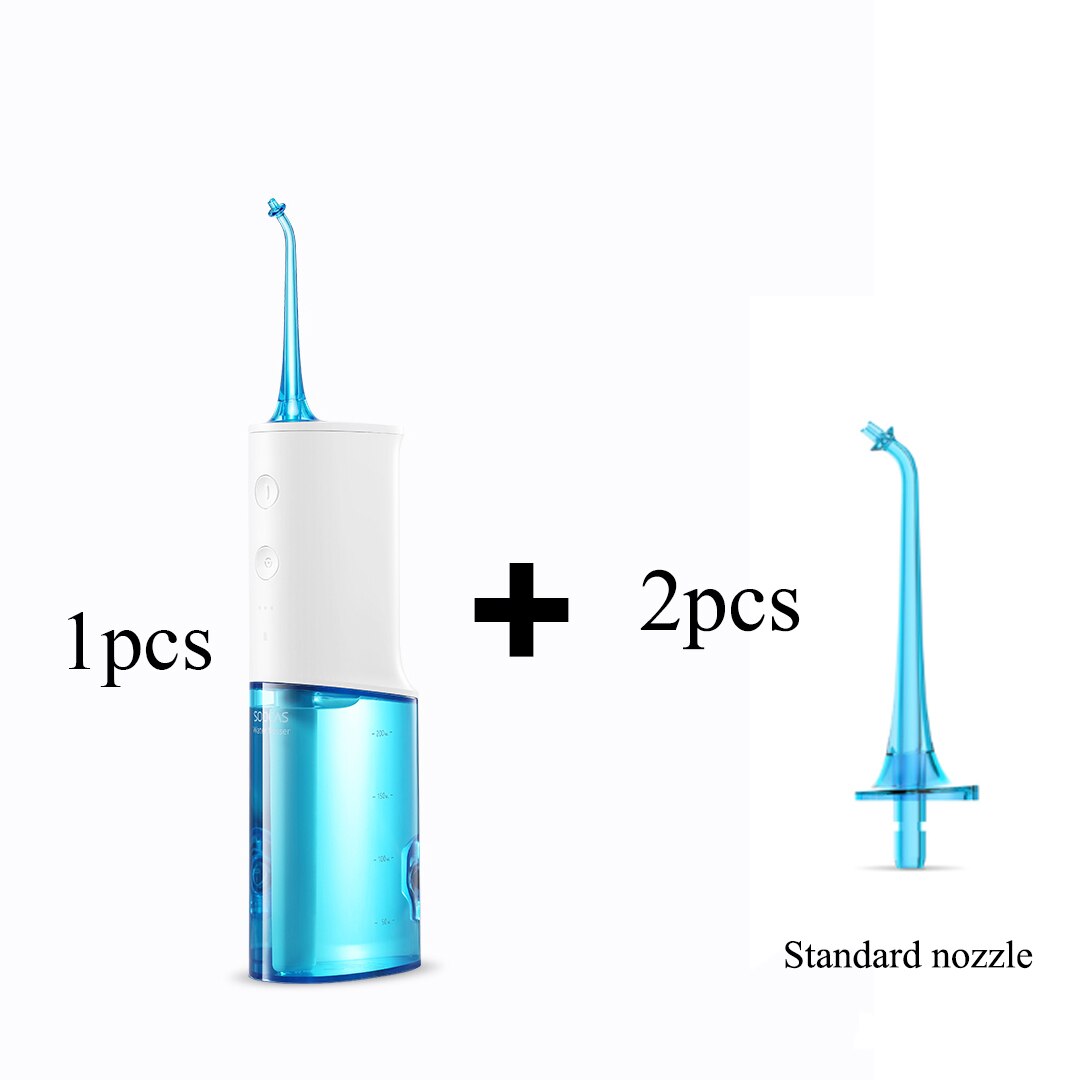 Xiaomi soocas  w3 oral irrigator bærbar vand tandtråd vandstrålerengøring tand mundstykke tandprotese renser tænder børste: Sæt 2