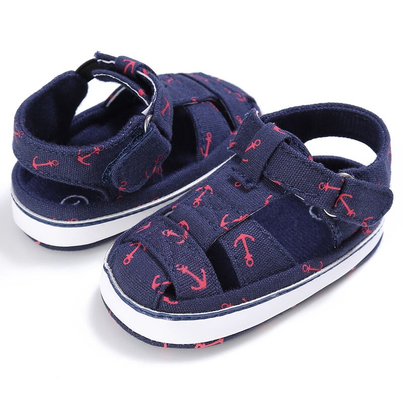 Baby Kids Jongen Schoenen Zomer Kinderen Ademende Antislip Print Prewalker Babyschoenen Schoenen: Blauw / 0-6 months