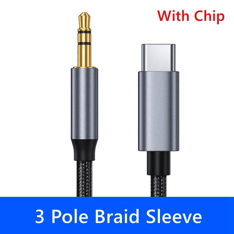 Cable adaptador de conexión de Audio auxiliar USB tipo C a 3,5mm para auriculares de altavoz de coche Cable de Audio de enchufe Dual Android con puerto tipo C: Beige / <=0,5 m