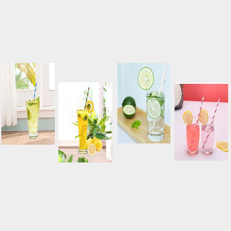 100 Stuks Drinken Papier Rietjes Natuurlijke Wegwerp Rietjes Effen Kleur Rietjes Vruchtensap Rietjes Drinken Levert Bar Gereedschap