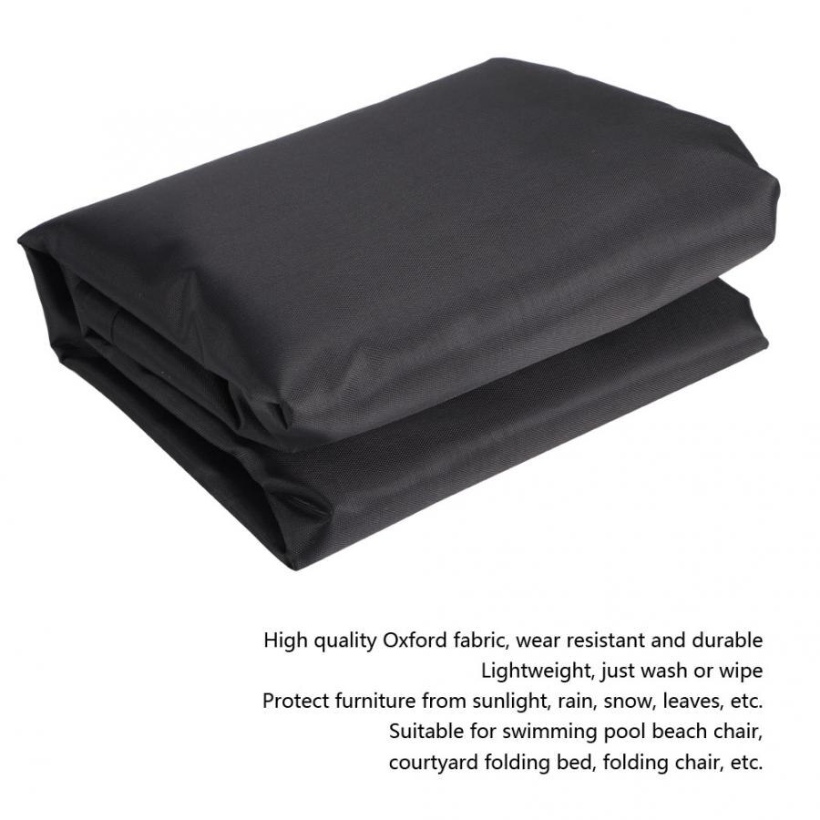 Sort bærbart sammenklappeligt sengebetræk møbler støvtæt beskyttende dæksel til indendørs udendørs brug sammenklappeligt sengebetræk