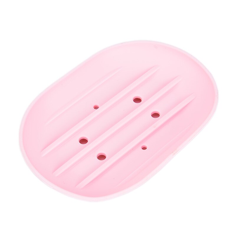 1pc Silicone Flexible Soap Dish Plate Bathroom Soap Holder Travel Holder Dish Candy Color Bathroom Soap Dish