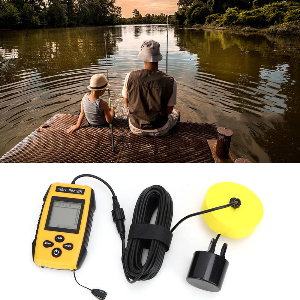 TL88 Fish Finder Handheld LCD Display Fish Finder Portable Fishfinder Fish 100m-0.9m Depth Finder with Sonar Sensor