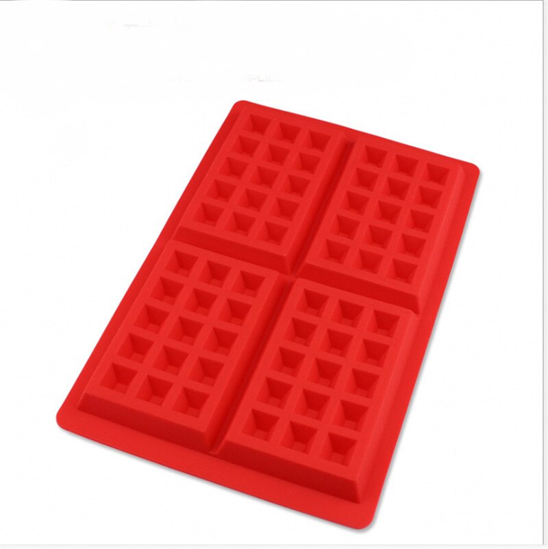 Silicone Waffle Mold Maker Non-stick Waffle Mold Kitchen Bakeware Cake Mould Makers for Oven High-temperature Baking Set: Rectangle