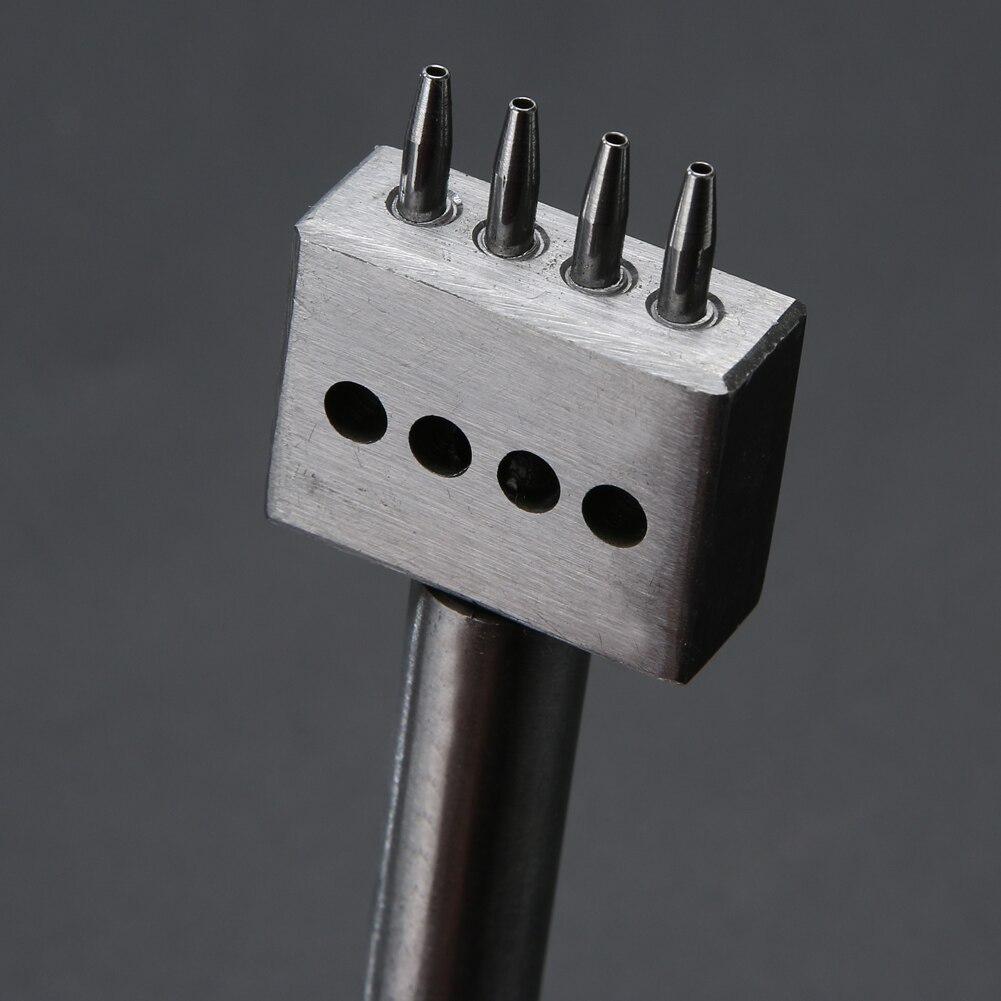Leather Craft Prong Hole 4mm Spacing Hole Punch Tools Round Row Drilling Cutter Orifice DIY Pucher Gadgets 2/4/6 Prong