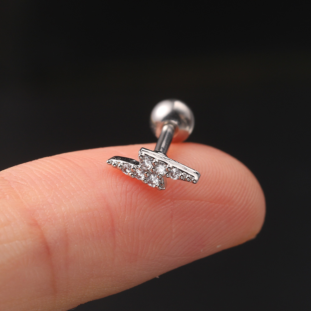 Daith Piercing Bliksem Oorbellen Voor Vrouwen Sieraden 1Pc Gold Kleur Tragus Helix Septum Piercing Kraakbeen Ear Rvs: Goud-kleur