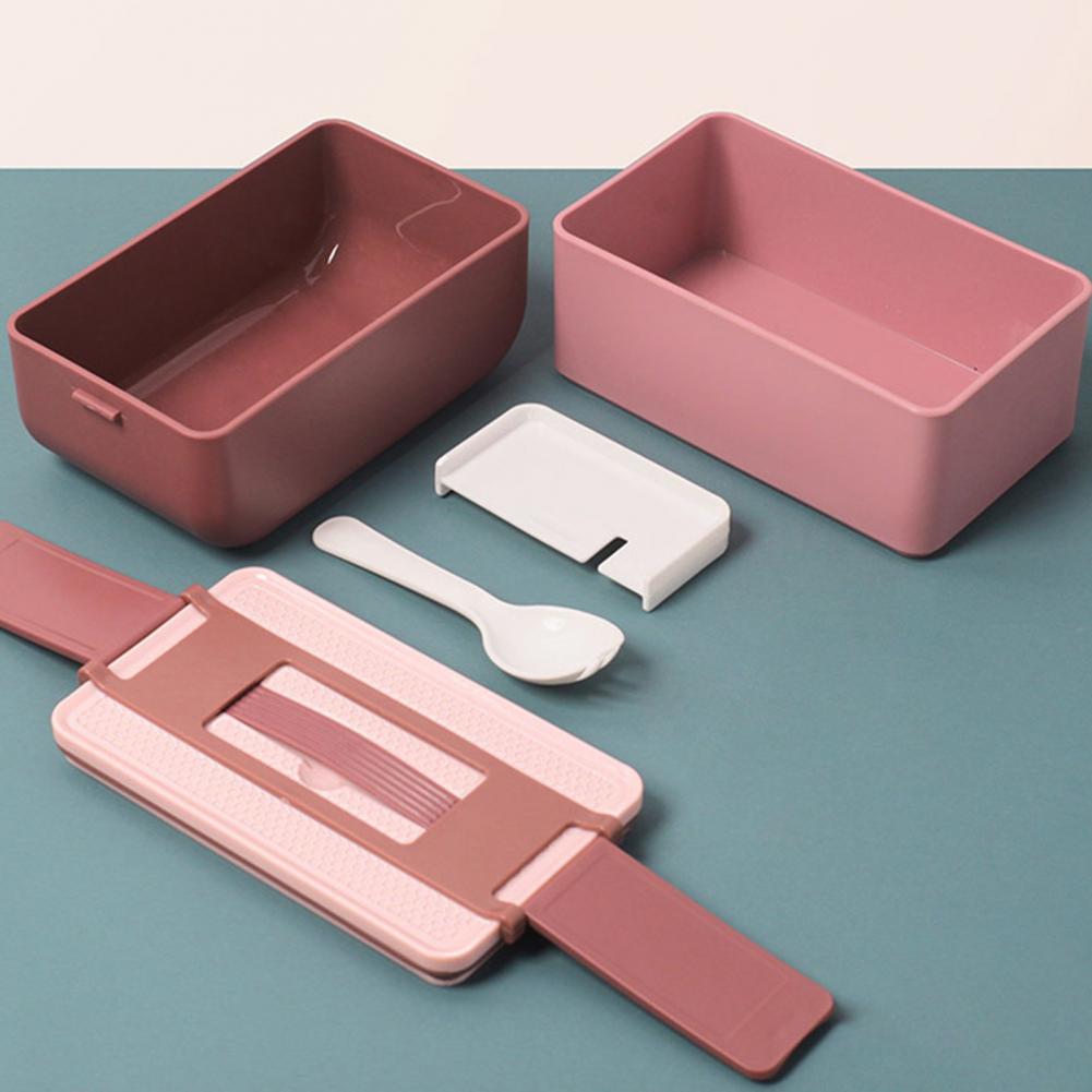 Rectangle Lunch Box Double-layer Food Storage Lunchbox Microwave Heating Food Container Bento Box Kitchen Organizer Food Box
