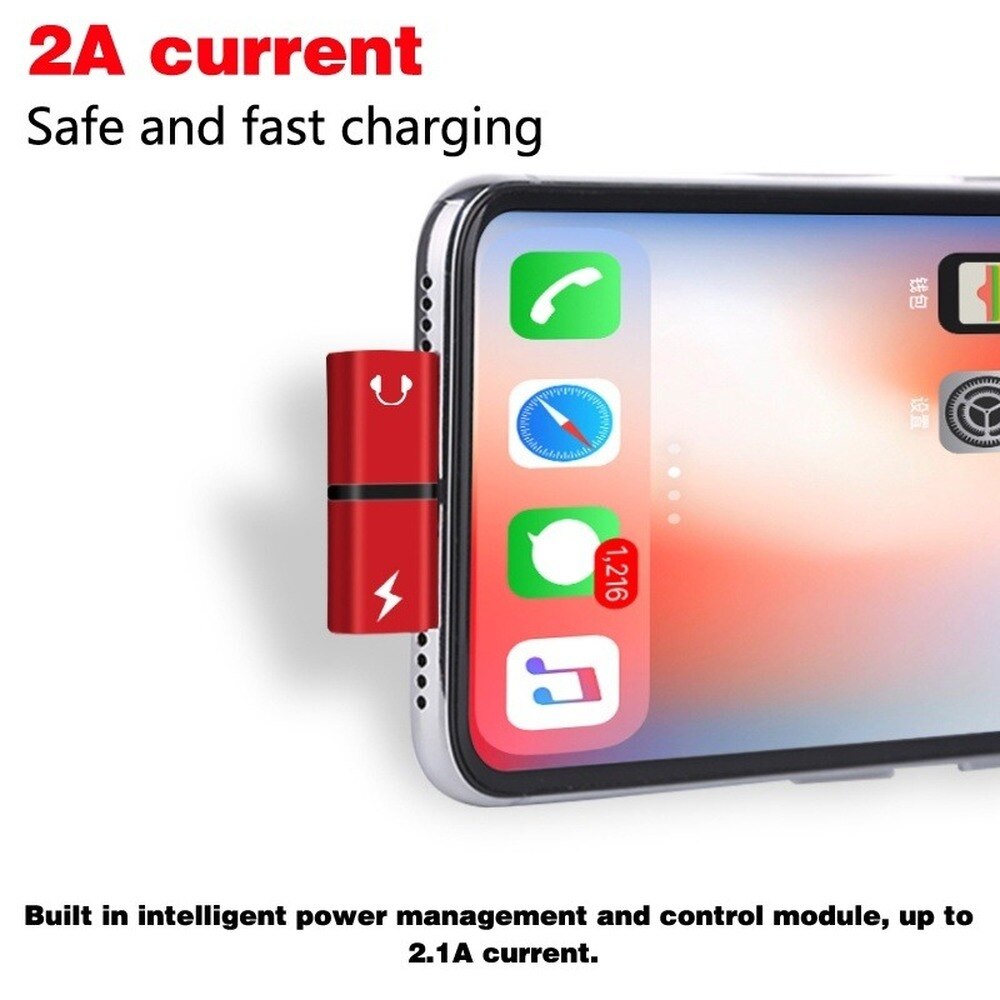 2 In 1 T-Vorm Vrouwelijke Lightning Naar Doub Bliksem Jack Aux Opladen Adapter Voor Verlichting Splitter Hoofdtelefoon Voor iphone 11 8 7 Se