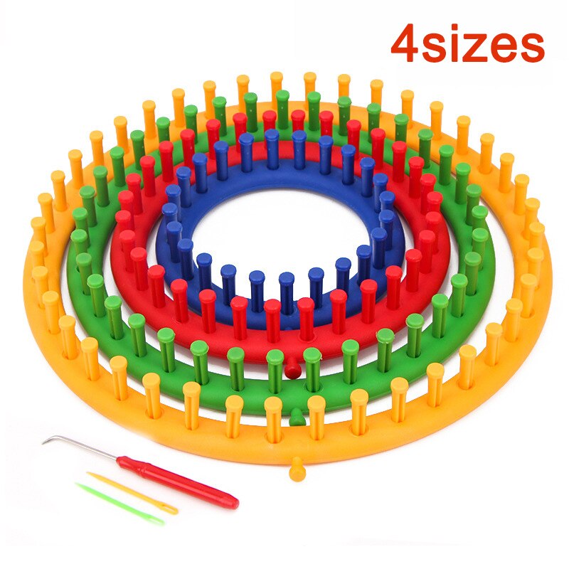 Rectangle Round DIY Knitting Loom Scarf Sweater Hat Shawl Stitching Knit Handmade Craft Weaving Braiding Tool: Light Yellow