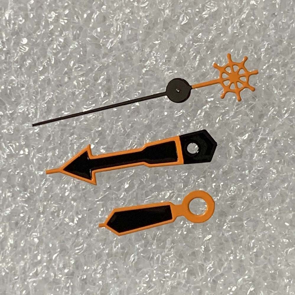 Orange Uhr Hände mit Schildkröte/Fisch/Dreizack/rüder Zweite Nadel herren Uhr Zubehör passen NH35/NH36/4R Mechanische Bewegung: Paket 8