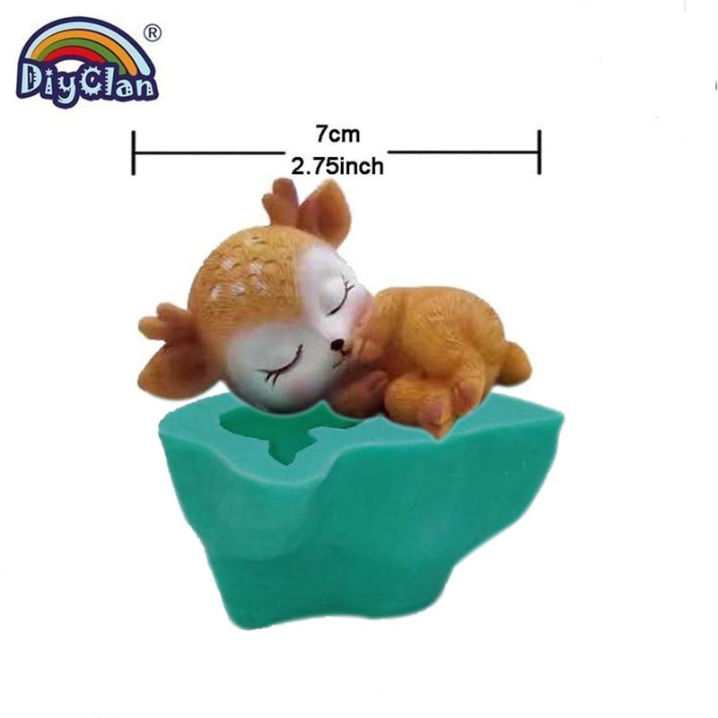 Molde de silicona modelo ciervo SICA para hacer jabón de velas, serie Animal, molde de arcilla del molde para pastel de Fondant, herramientas de decoración de Chocolate y cemento: S0647XL