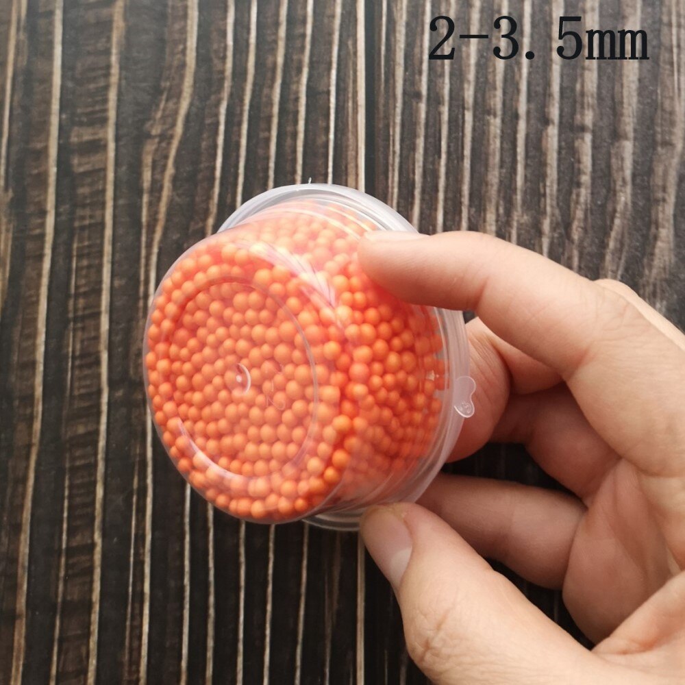 3Boxes Polystyrene Styrofoam Slime Box Foam Beads Snow Mud Particles Accessories Decorative Balls DIY Craft Supplies TOYS BEAD: Orange 2-3.5mm