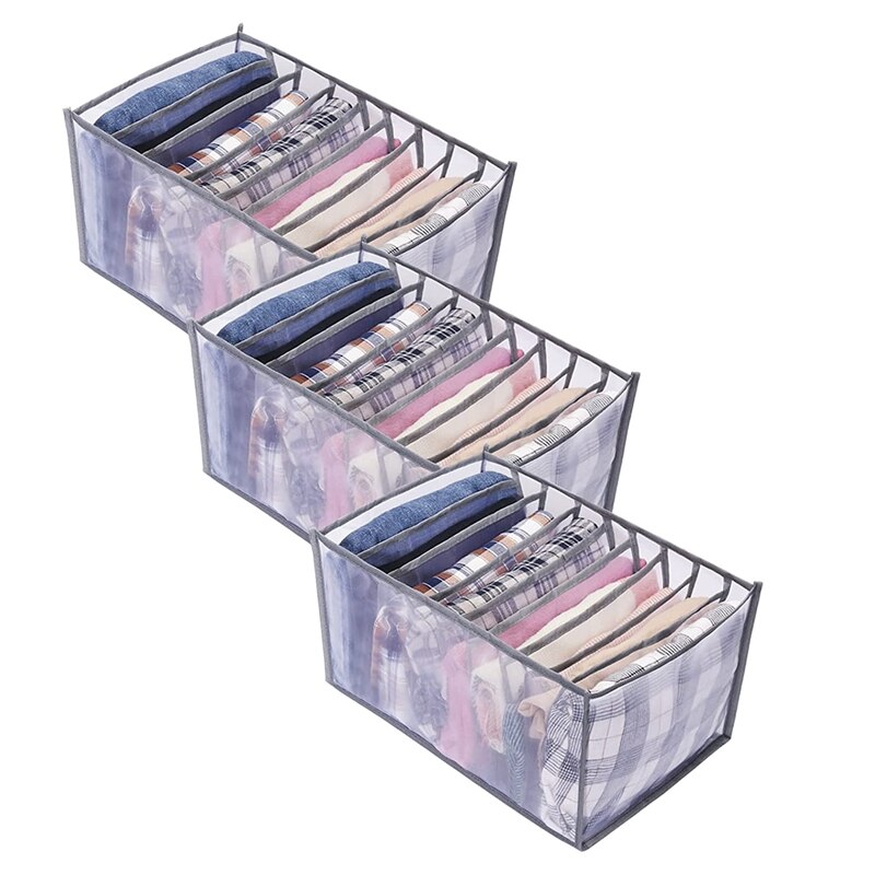 3 Pcs Garderobe Kleding Organizer, Wasbare Kleding Organizer Voor Gevouwen Kleding, Mesh Kleding Organizer: Default Title