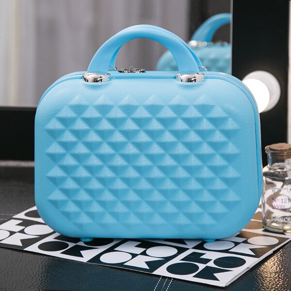 Small Travel Girl Tote Suitcase Child Lovely Luggage Case Hardside Box Travel Weekend Clothes Toiletry Organizer Accessories: Blue