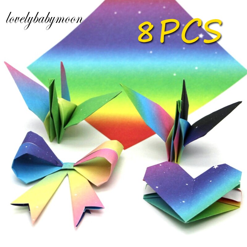 8pcs Fantasy starry sky Double Sides Folding Paper Square Origami Paper Handmade DIY Scrapbooking Craft Decor
