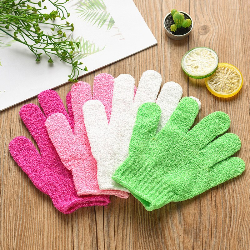 1PC Bath Body Shower Gloves Skin Exfoliating SPA Massage Mitt Lattice Particles Washcloth Body Scrubber Glove Bath for Showering: Random Color 1 pc
