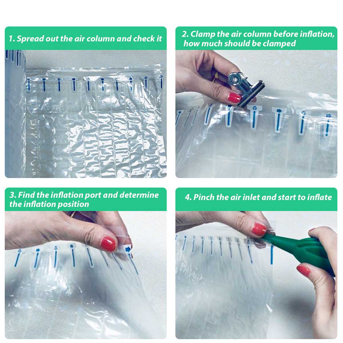 Tampon d'air gonflable 50M, emballage plastique, remplissage de bosse, colonne d'air, sac à bulles de protection Anti-choc de pression, sacs de courrier Express