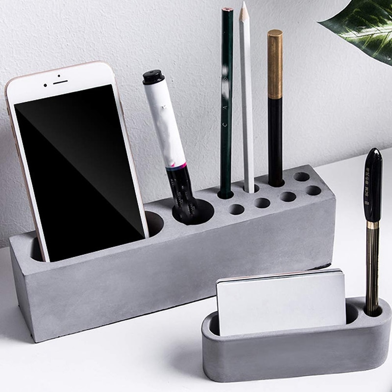 Pen Holder Resin Molds - DIY Pencil Holder Silicone Mold, Concrete Plaster Cement Pen Pencil Holder Molds Resin Crafts DIY