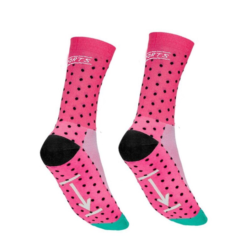 Calcetines deportivos para ciclismo , de , transpirables, para andar en baloncesto, correr, Media bicicleta, 1 par: pink-04