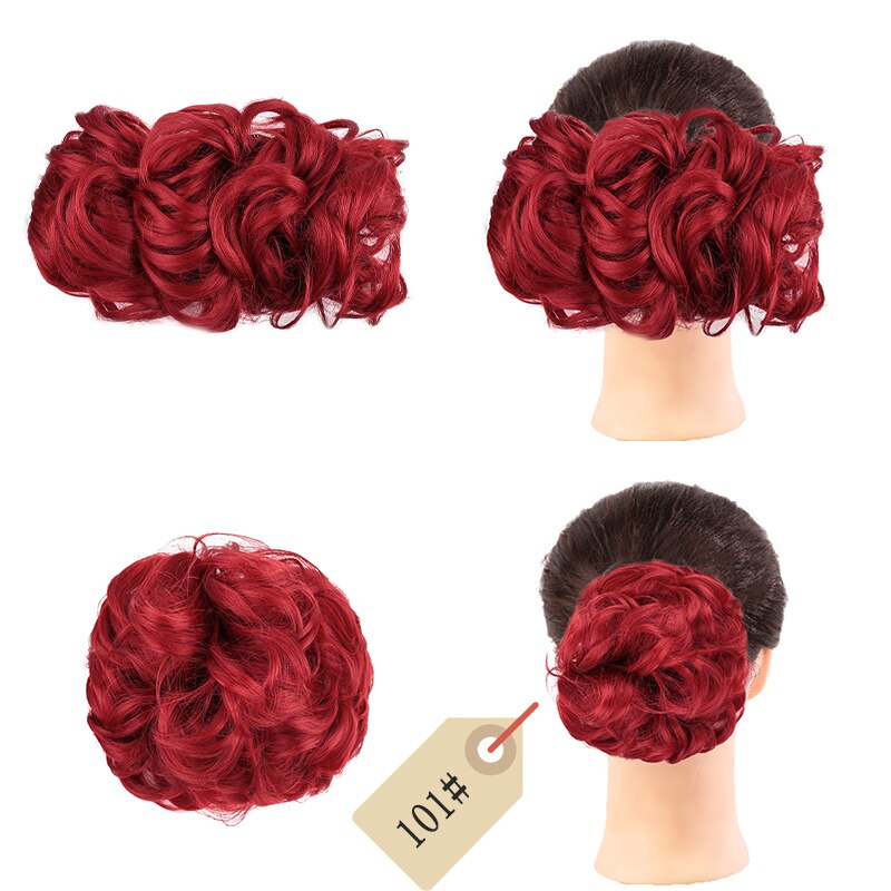 Dianqi Gignon Korte, Krullend, synthetische Blonde Haarspeld De Grote Pudding Haar Geknipt Om De Pruik Met Twee Plastic Kammen: 101