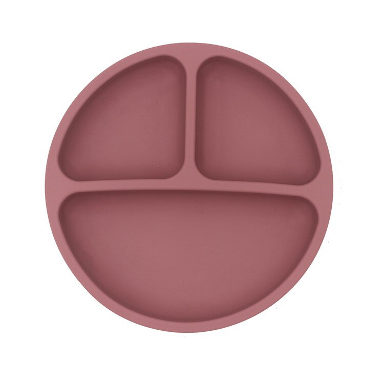 Baby Safe Siliconen Eetkamer Plaat Solid Leuke Cartoon Kinderen Gerechten Training Servies Kids Feeding Bowls: purple