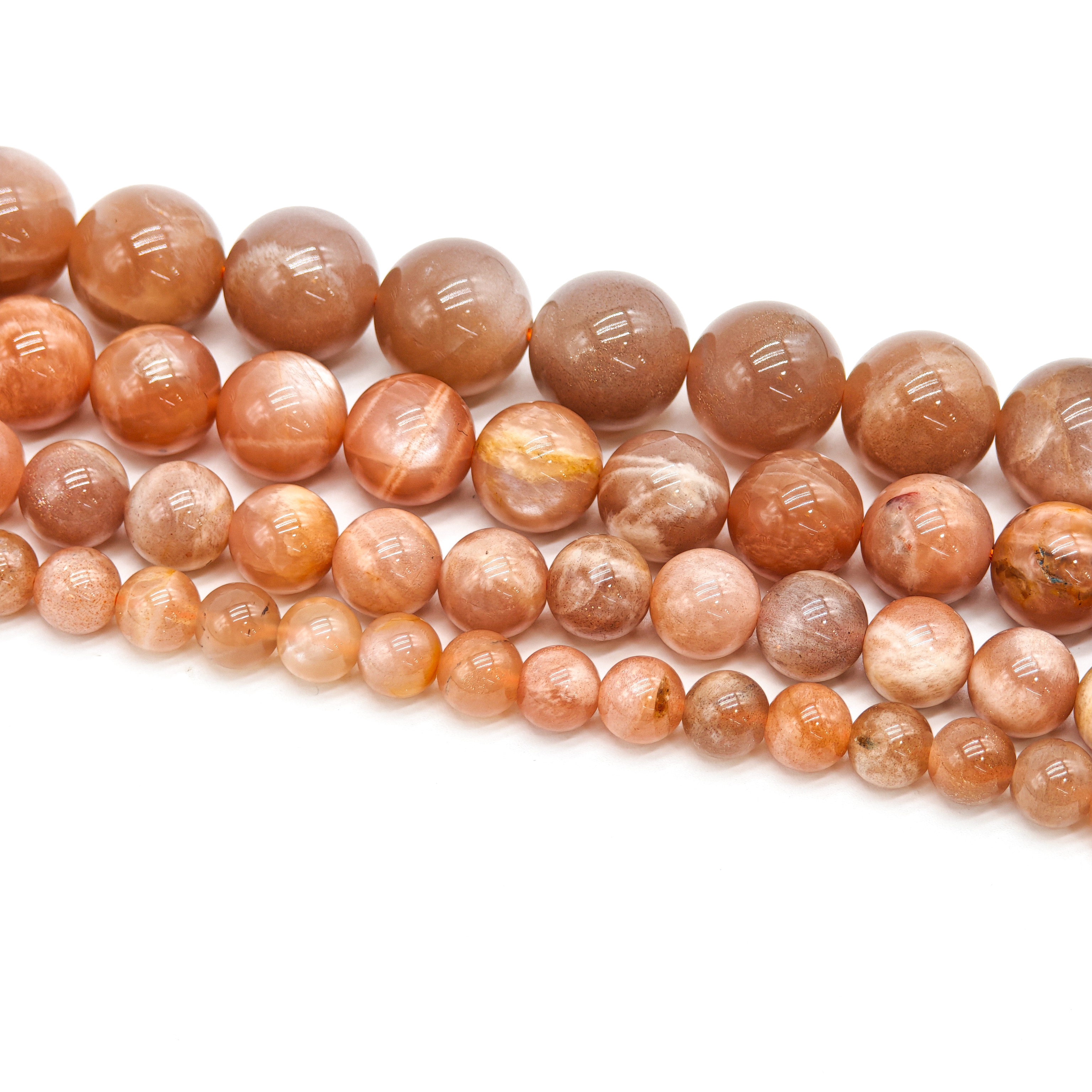 Pedras naturais para fazer joias 4 6 8 10 12mm contas redondas de pedra solar para pulseiras e colares DIY: 6mm