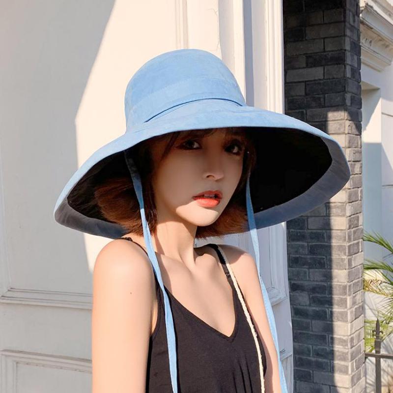 Cokk Zomer Hoed Vrouwen Grote Brede Rand Strand Hoed Zonnehoed Opvouwbare Zon Blok Uv Bescherming Panama Hoed Bot Chapeu gorro Zonnehoed