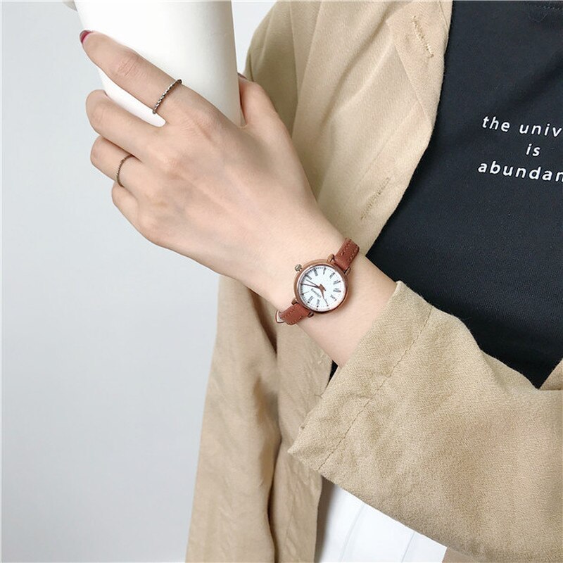 Retro Relojes de mujer Vintage cualidades pequeñas señoras relojes de pulsera de cuero Vintage reloj de de reloj femenino