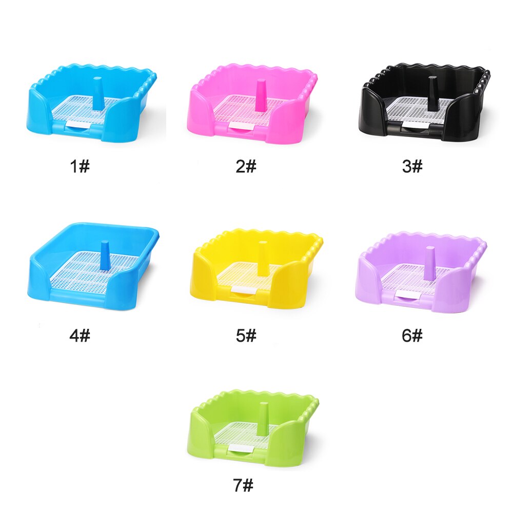 Portable Pet Toilet Tray Grid Pet Toilet Fence Dog Toilet Puppy Training Pad Holder With Fence Pee Post For Small Pet Potty