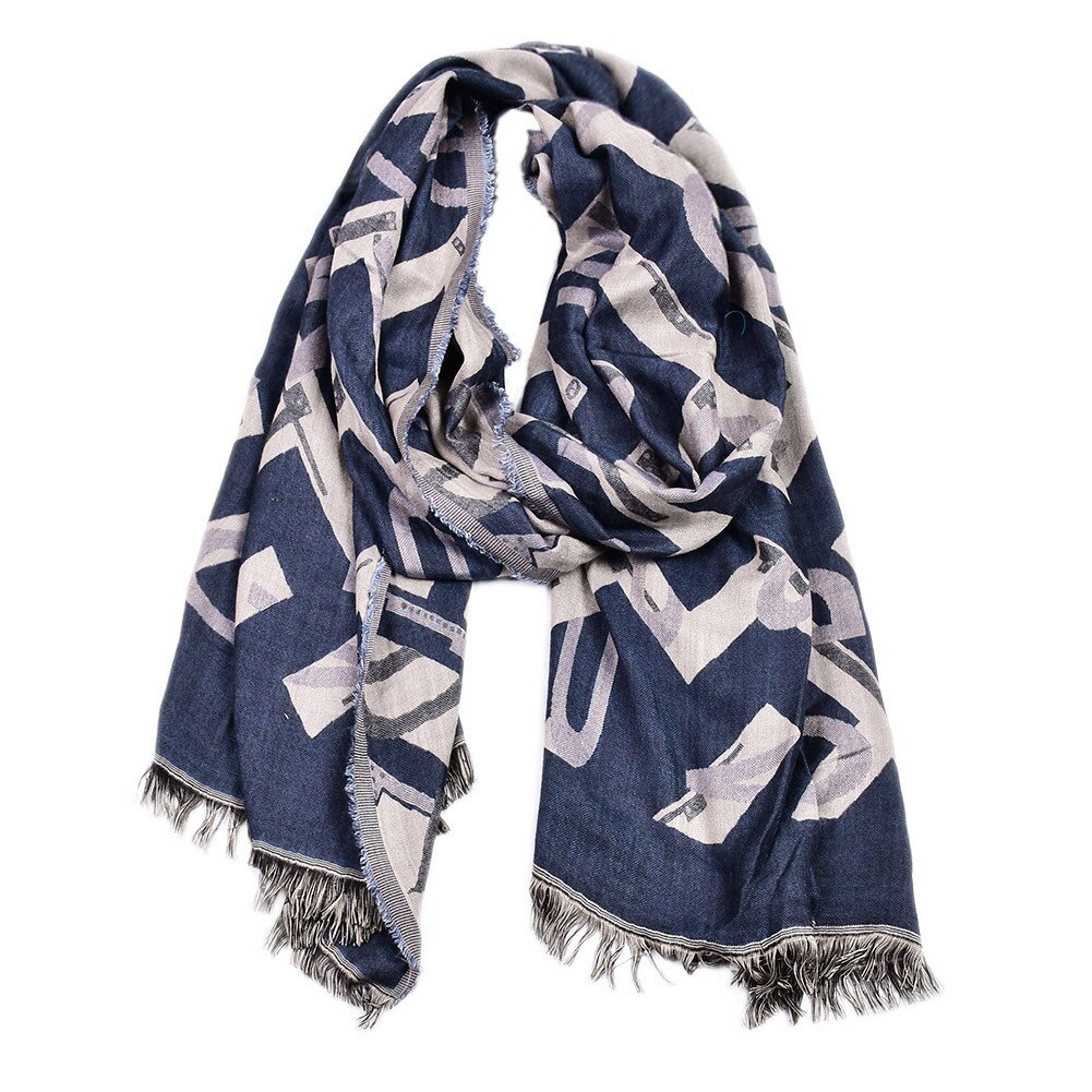 Showersmile herr halsduk brevtryck vinterscarf herr tofs pashmina svart marinröd herrmärke halsdukar: Marin